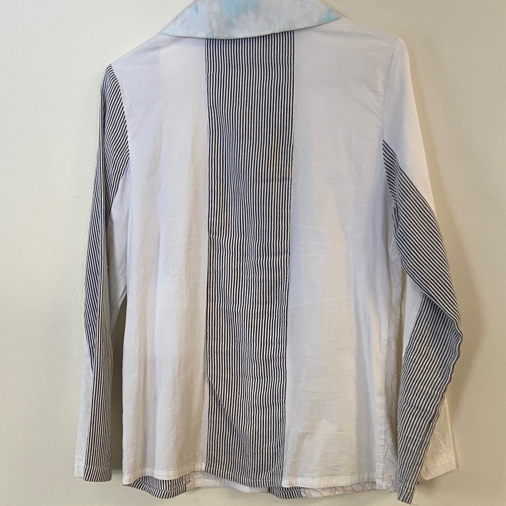 Parsley & Sage Patchwork Button Up Top Size S - image 8